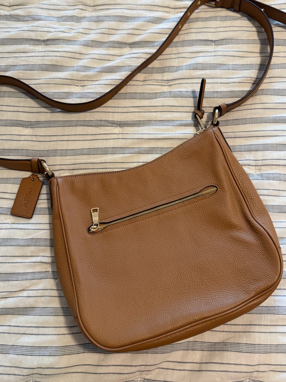Coach Pebbled Leather Ellie File Crossbody Bag in Light Saddle Tan C1648 - Picture 16 of 16